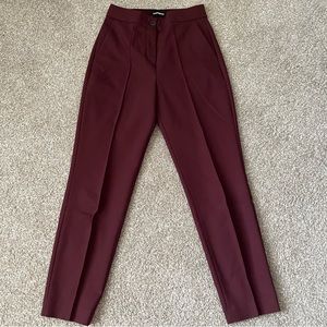 Express high rise burgundy ankle pant. Size 0R.